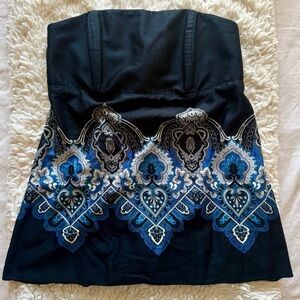 Vintage Y2K Boho Paisley Strapless Top